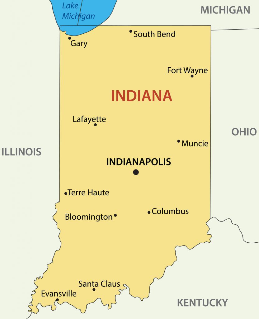 Map Of Indiana Guide Of The World