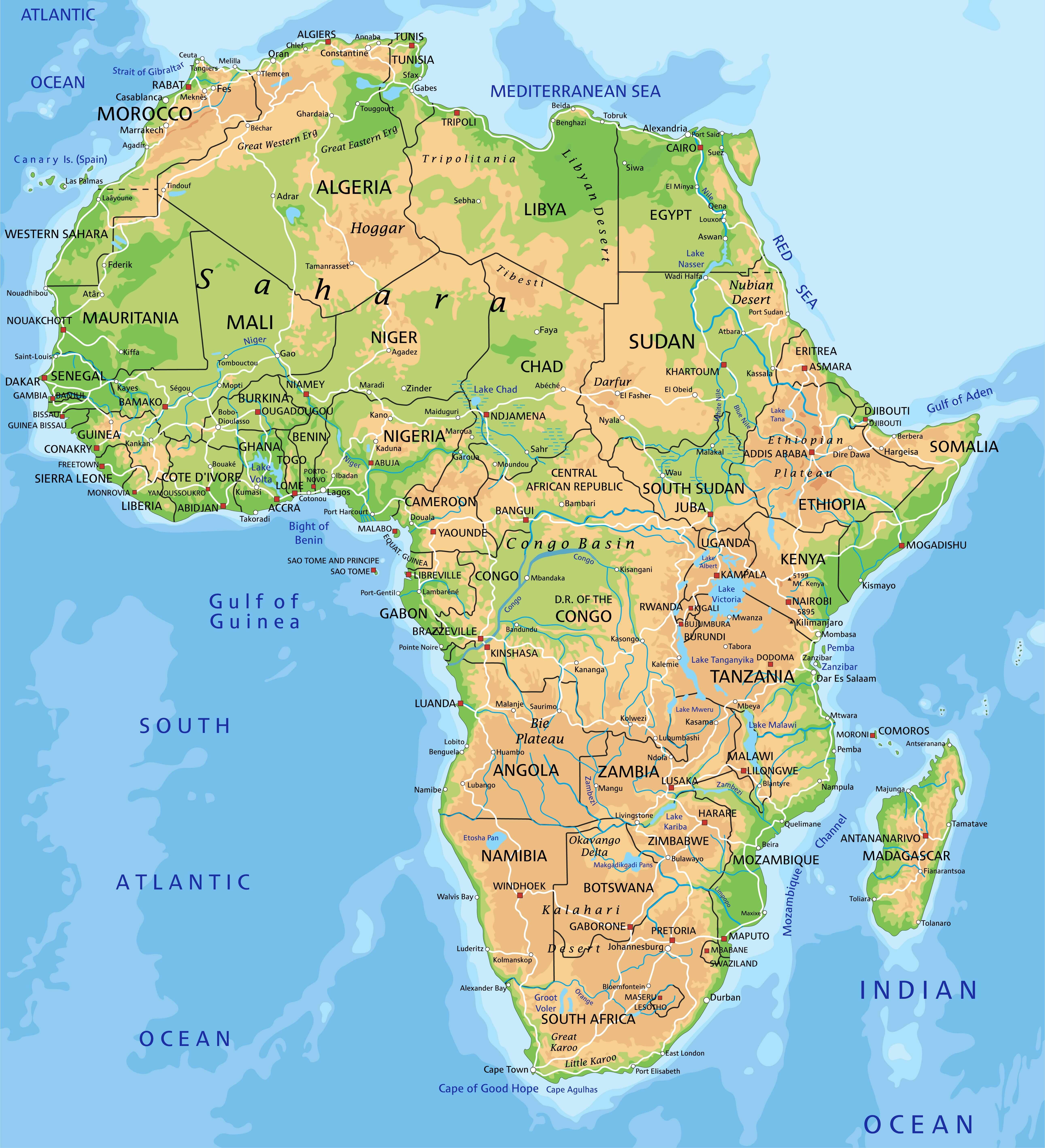 Physical Map Of Africa Africa Maps Map Pictures Hot Sex Picture 3260
