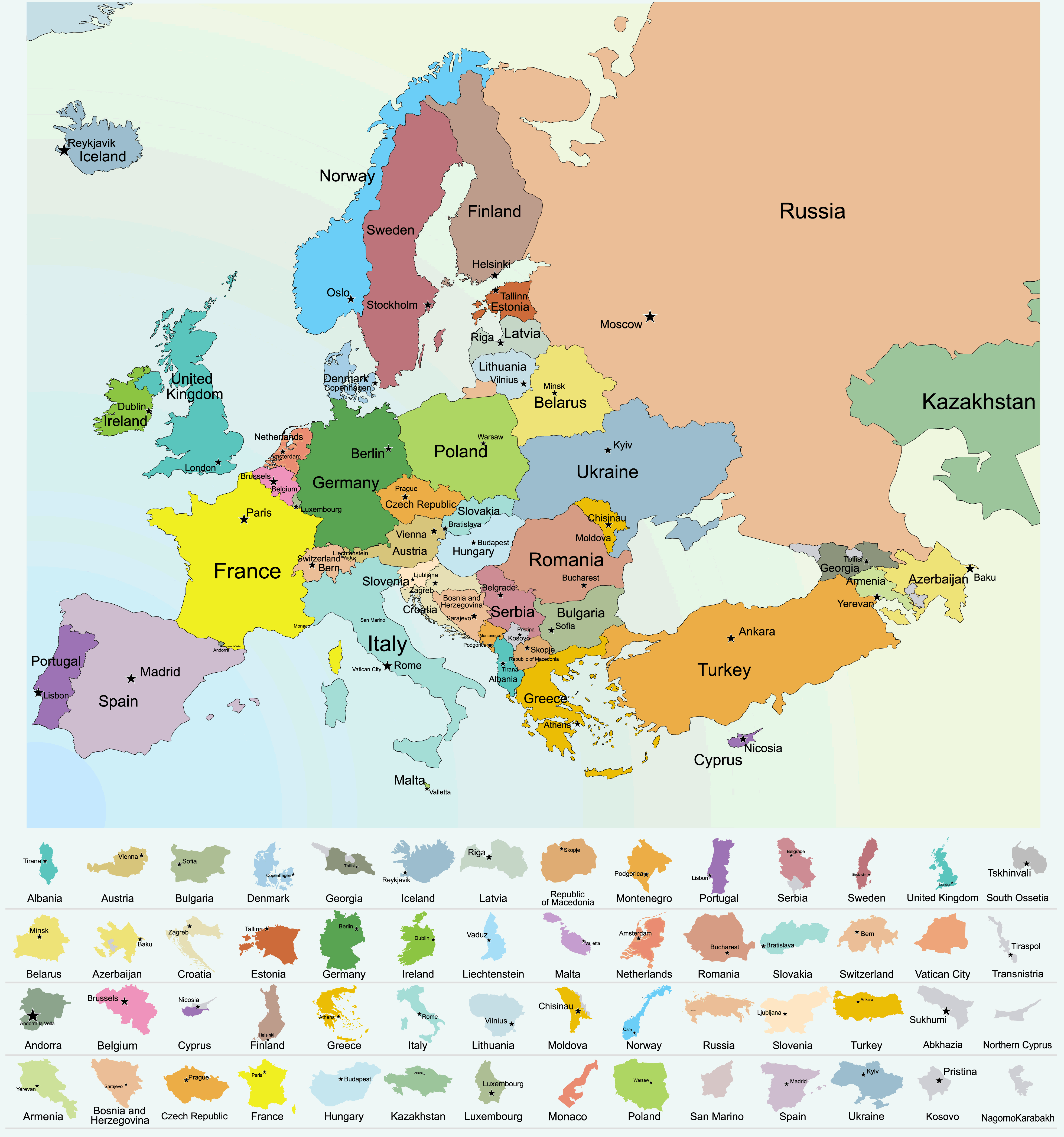 Map Of Europe Countries With Capitals Map Of World