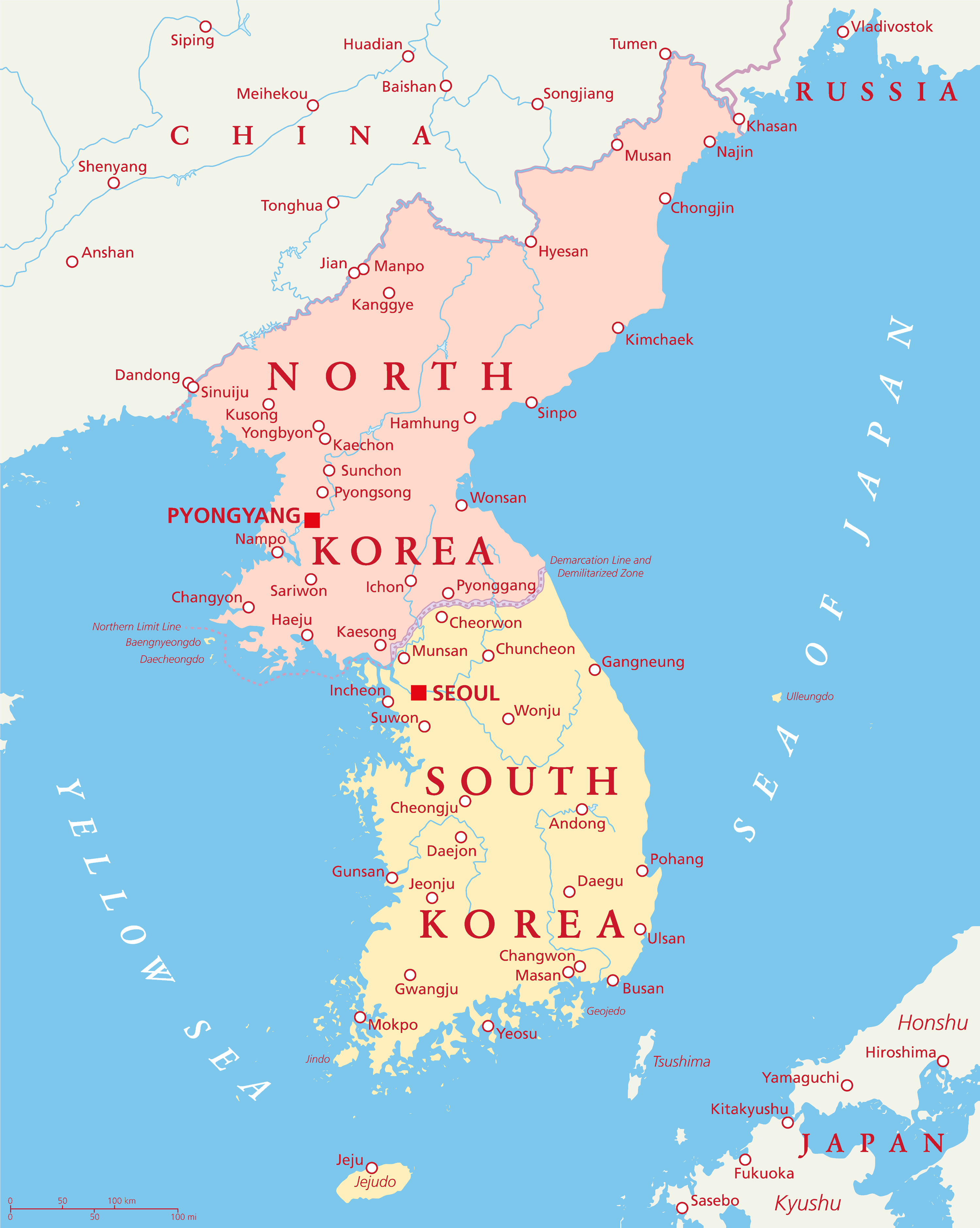 South Korea Map Guide Of The World