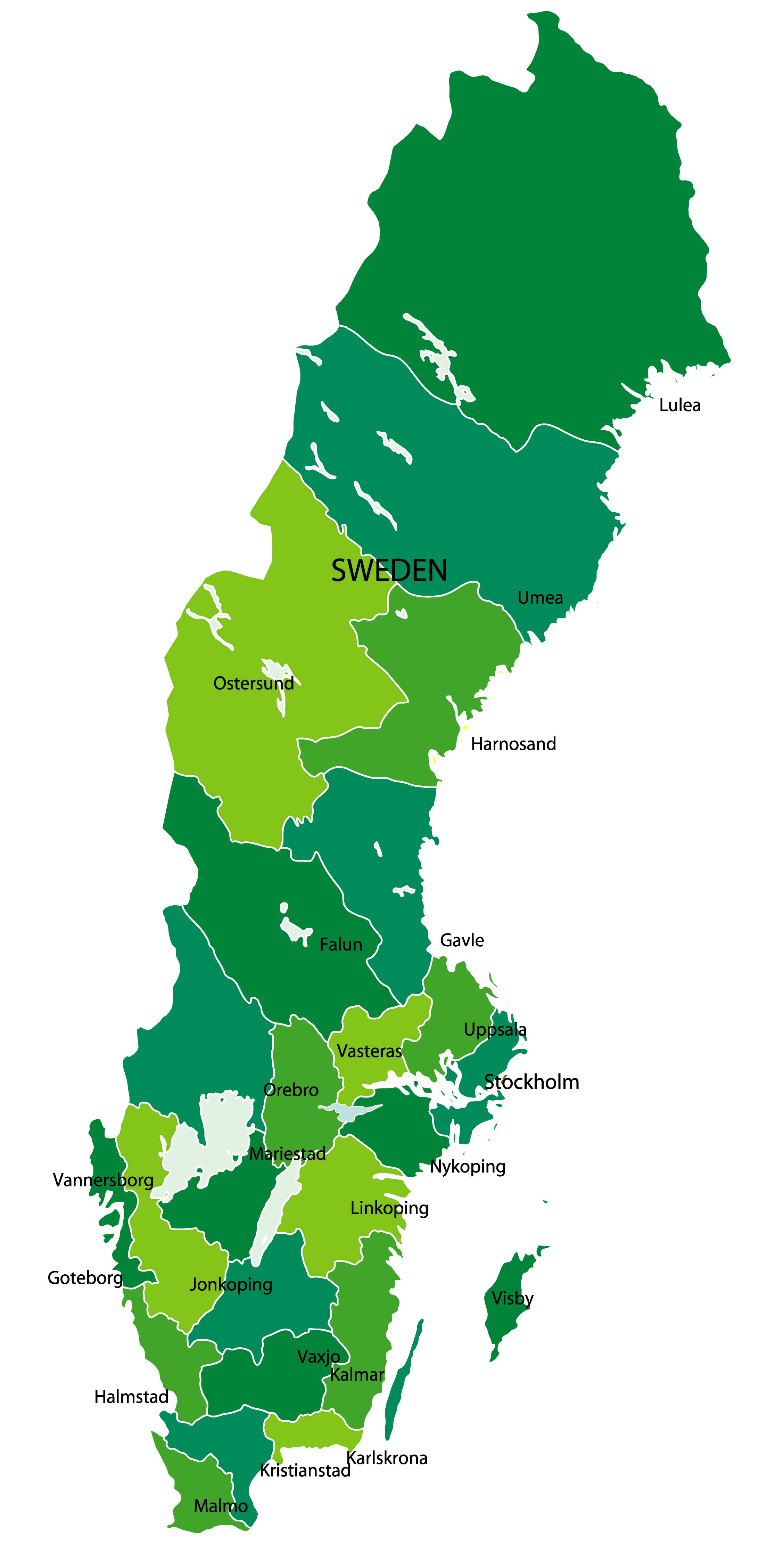 Sweden Map - Guide of the World