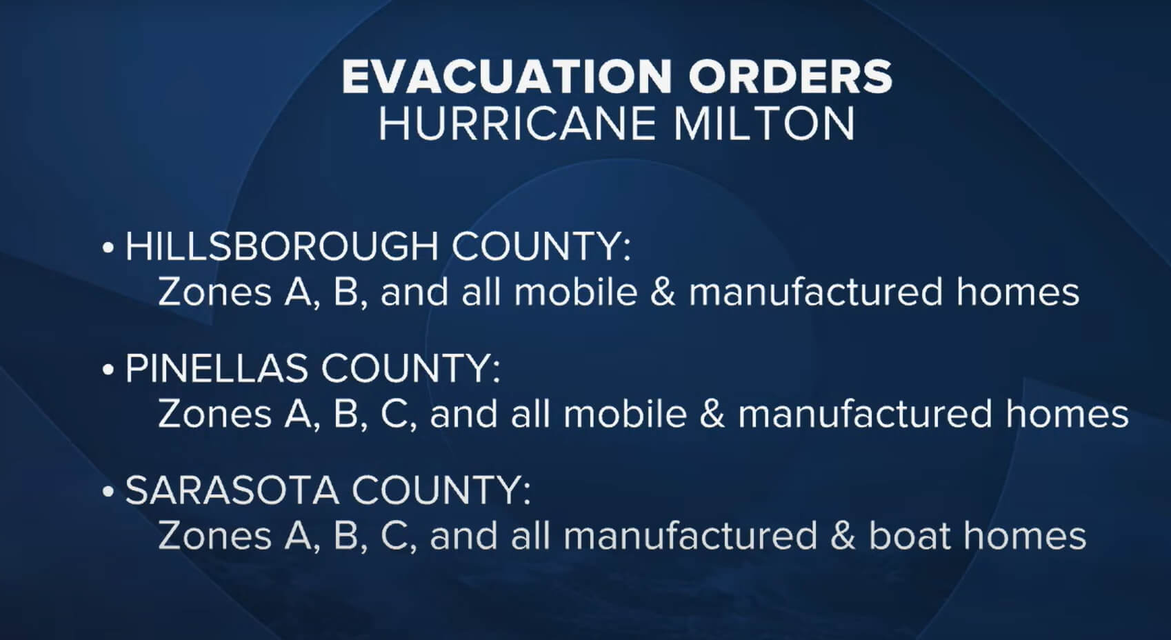 Hurricane Milton Evacuations Centers 2 in Florida, US