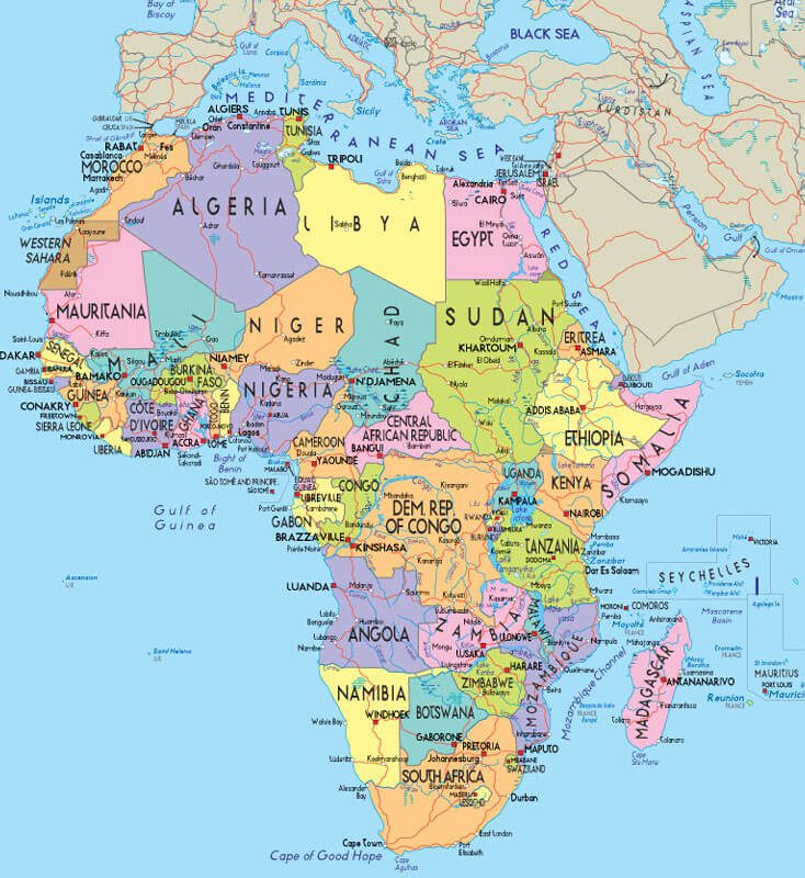 Africa Map II - Guide of the World