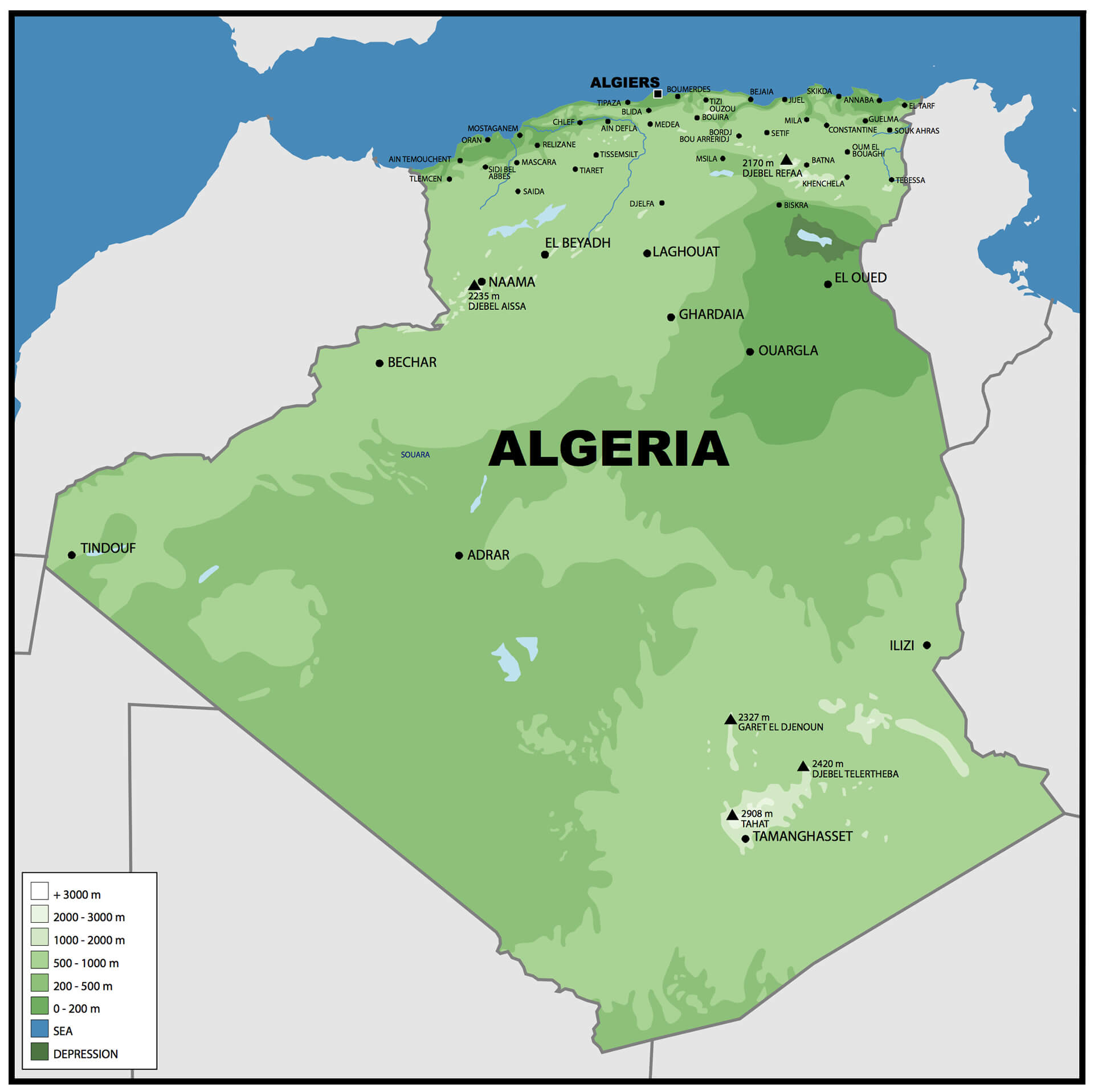 Algeria Map - Guide of the World