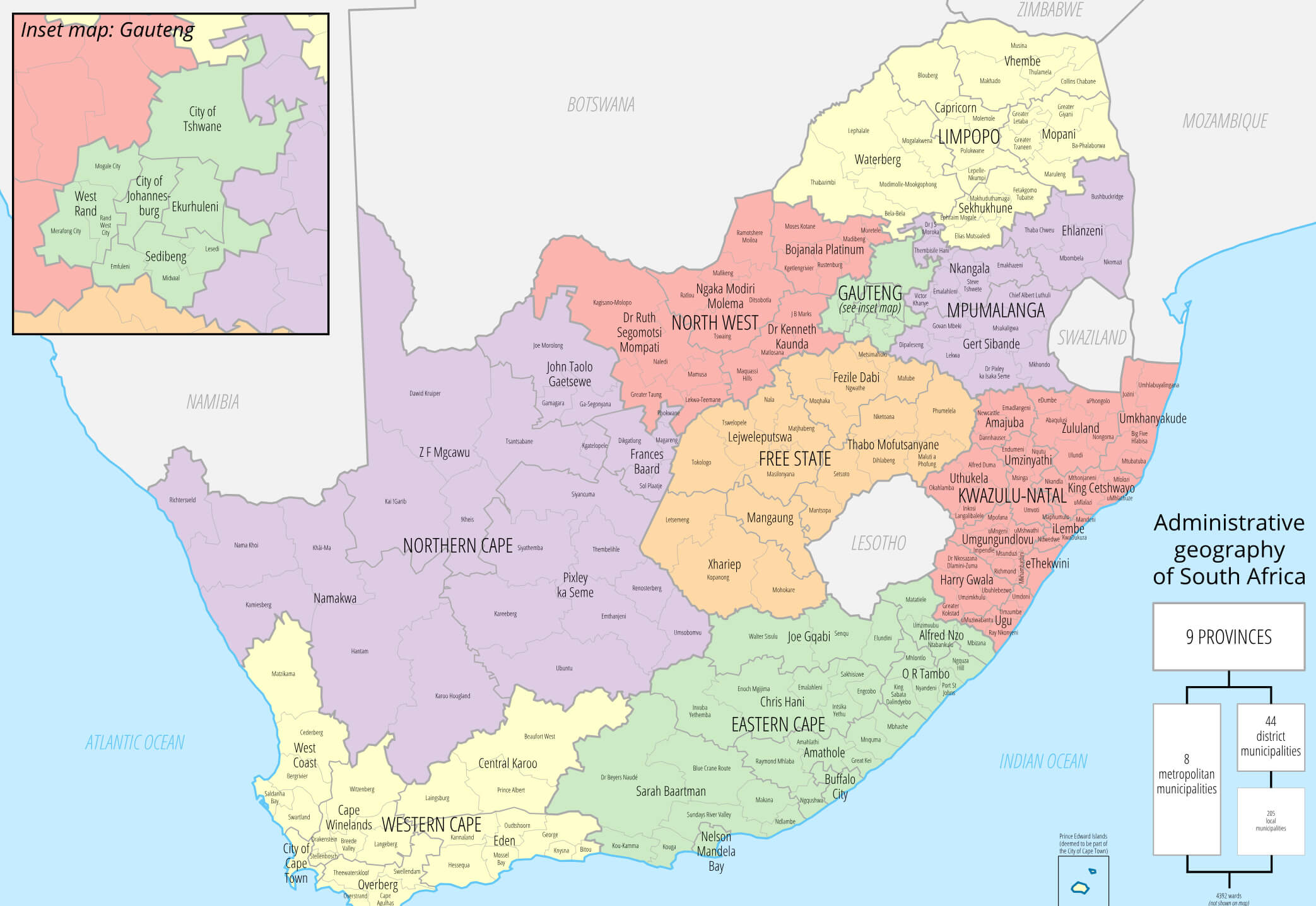 South Africa Administrative Map