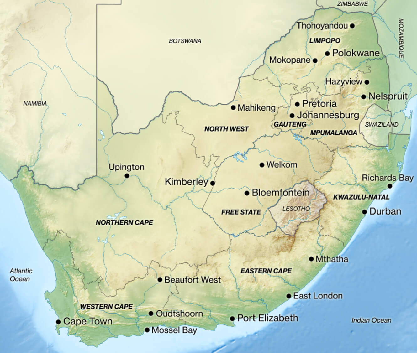 South Africa Geography Map