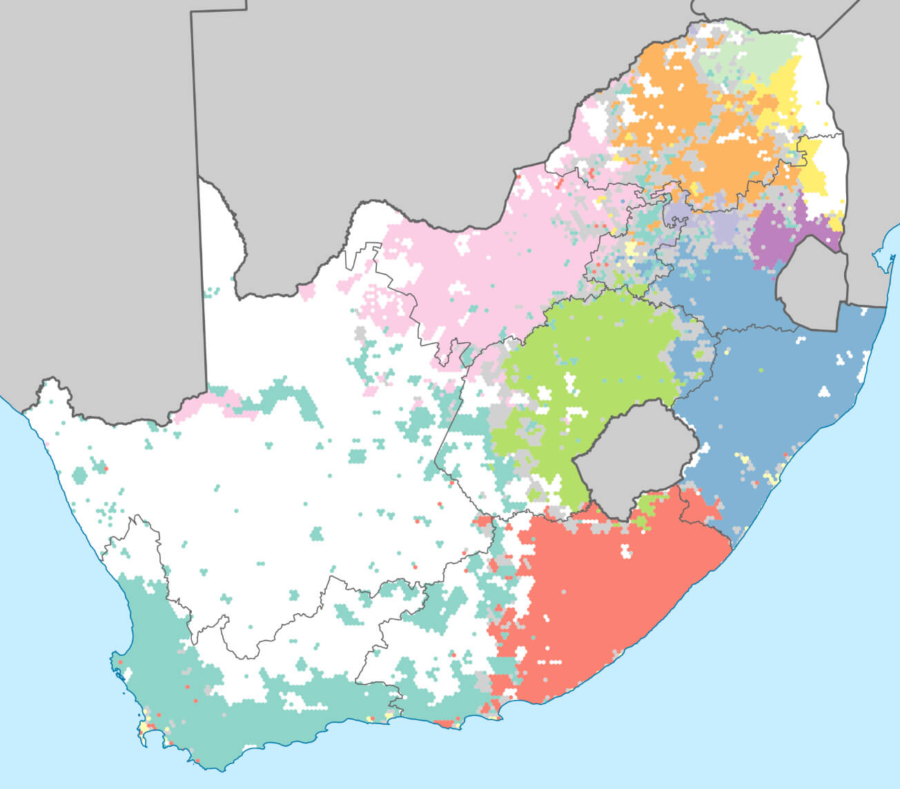 South Africa Languages Map