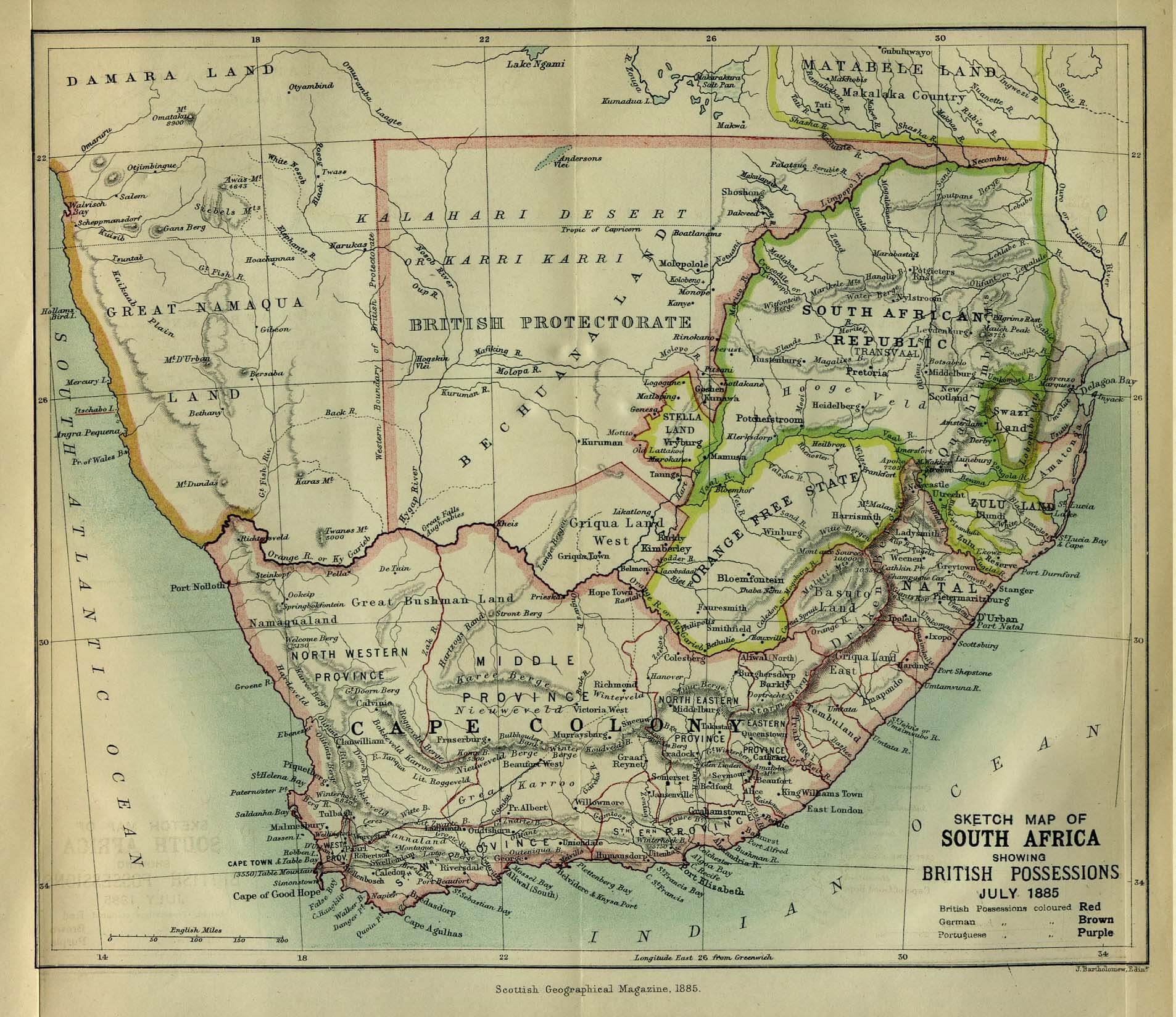 South Africa Physical Map