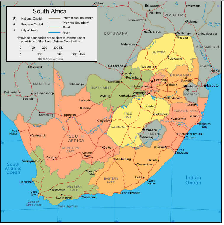 South Africa Political Map