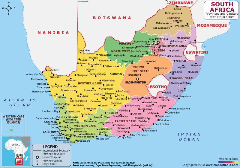 South Africa Physical Map