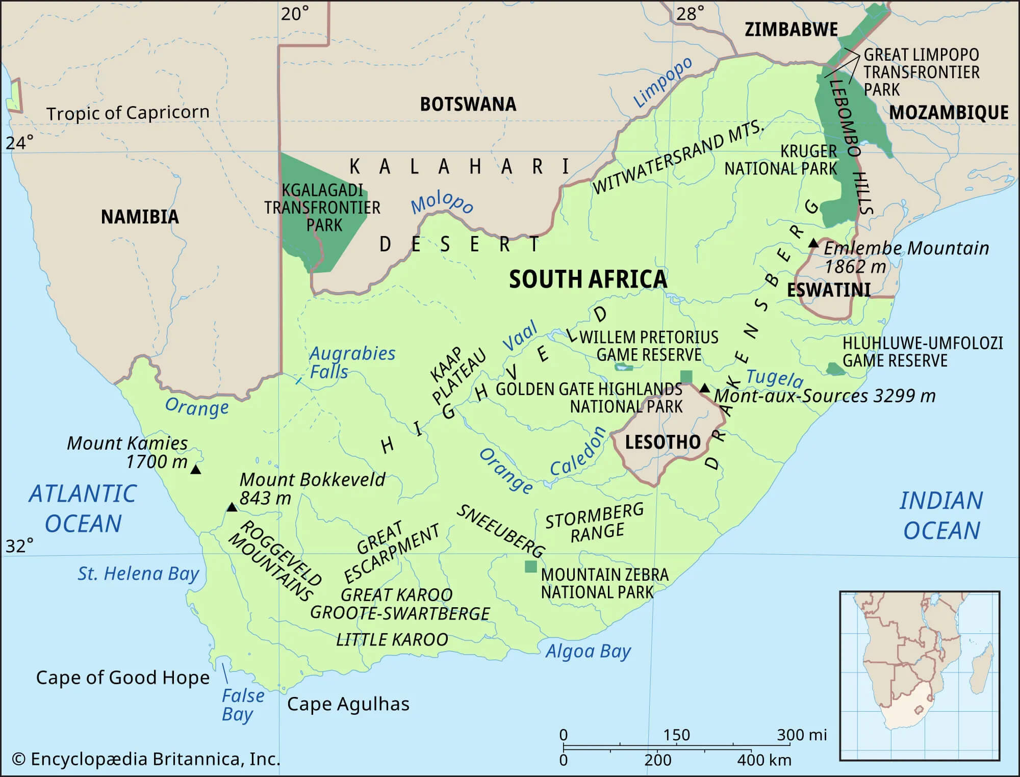 South Africa Rivers Map