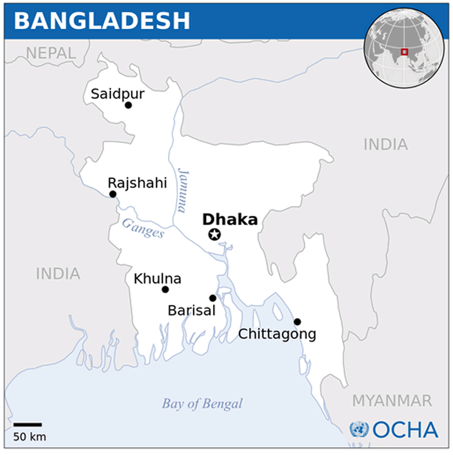 Bangladesh Location Map Asia