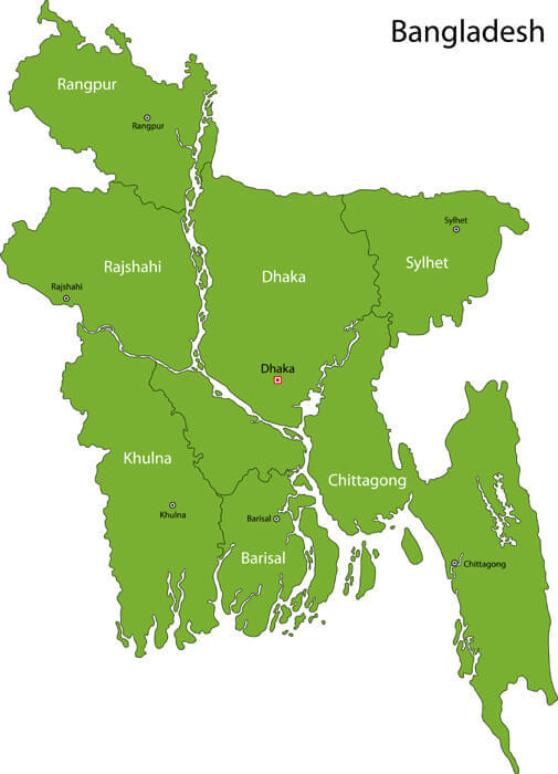 Bangladesh provinces map