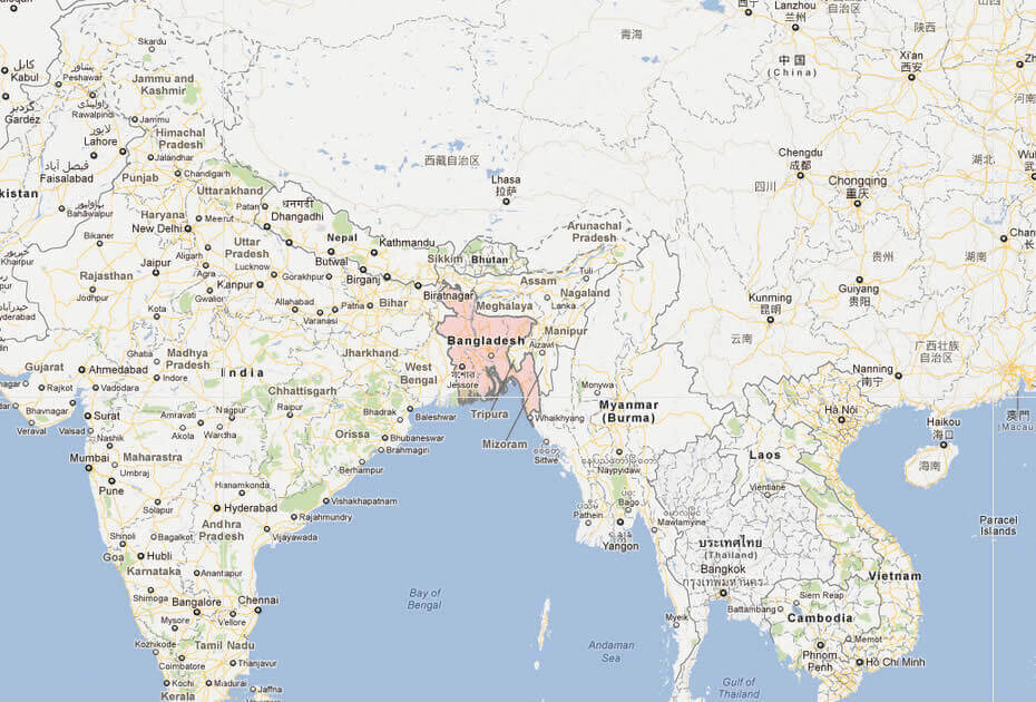 Map of Bangladesh India