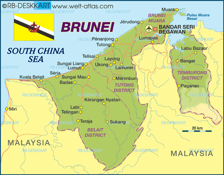 Political Map of Brunei