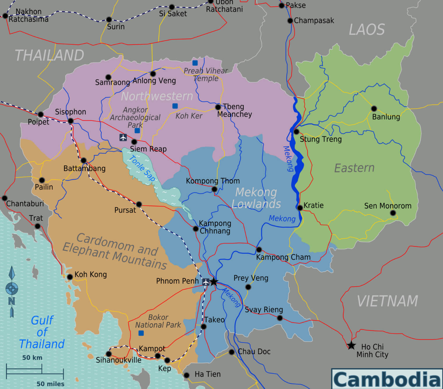 regional map of Cambodia