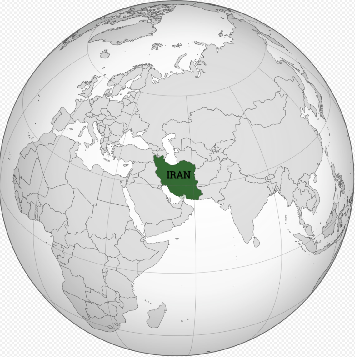 Iran location map on the World