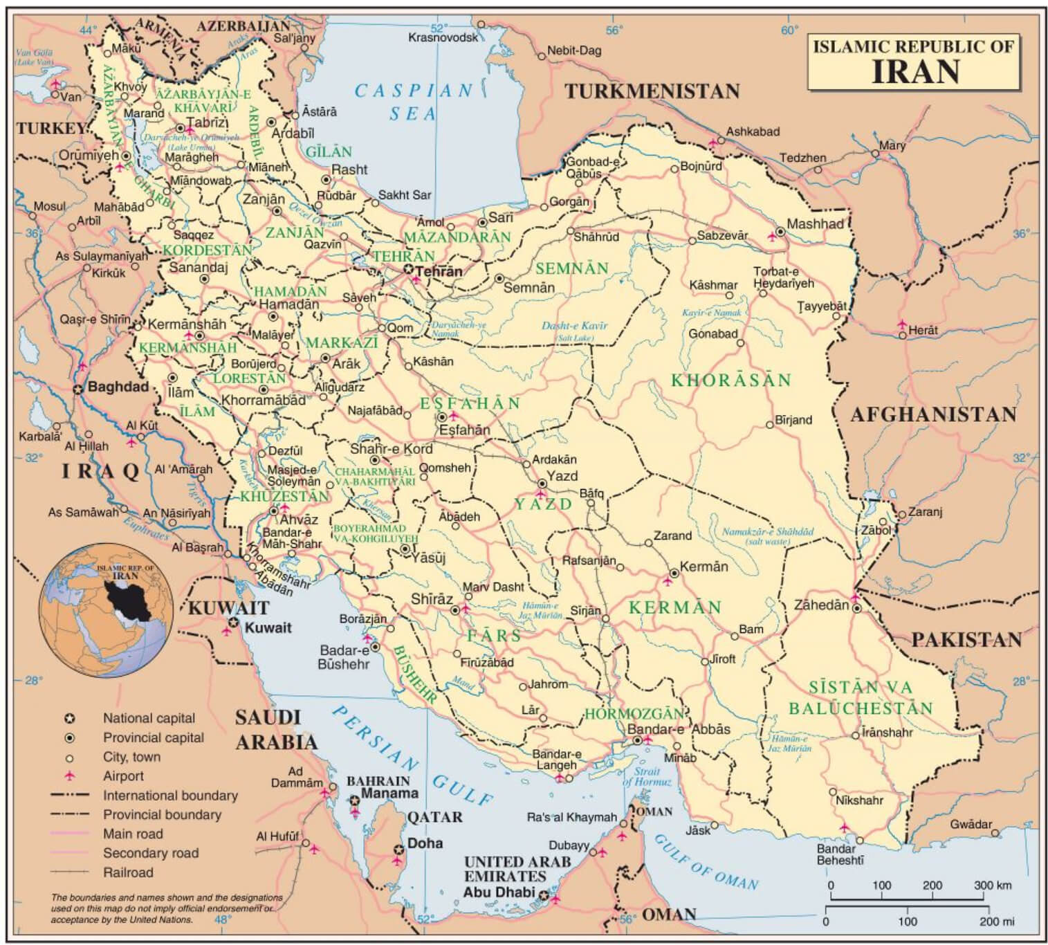 Iran National Provincial Map