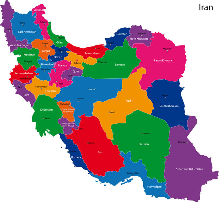 Iran provinces map