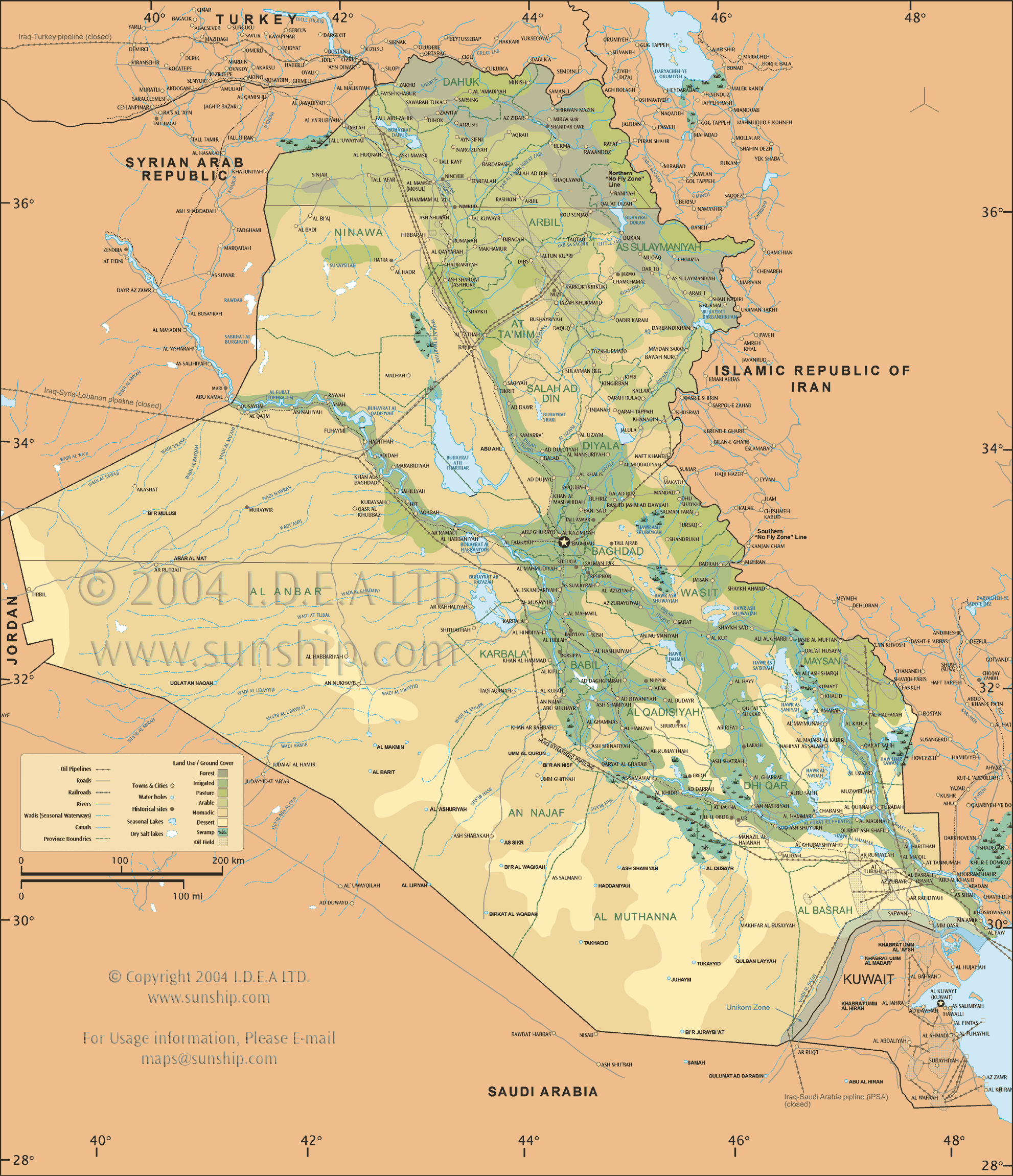 Iraq Physical Map