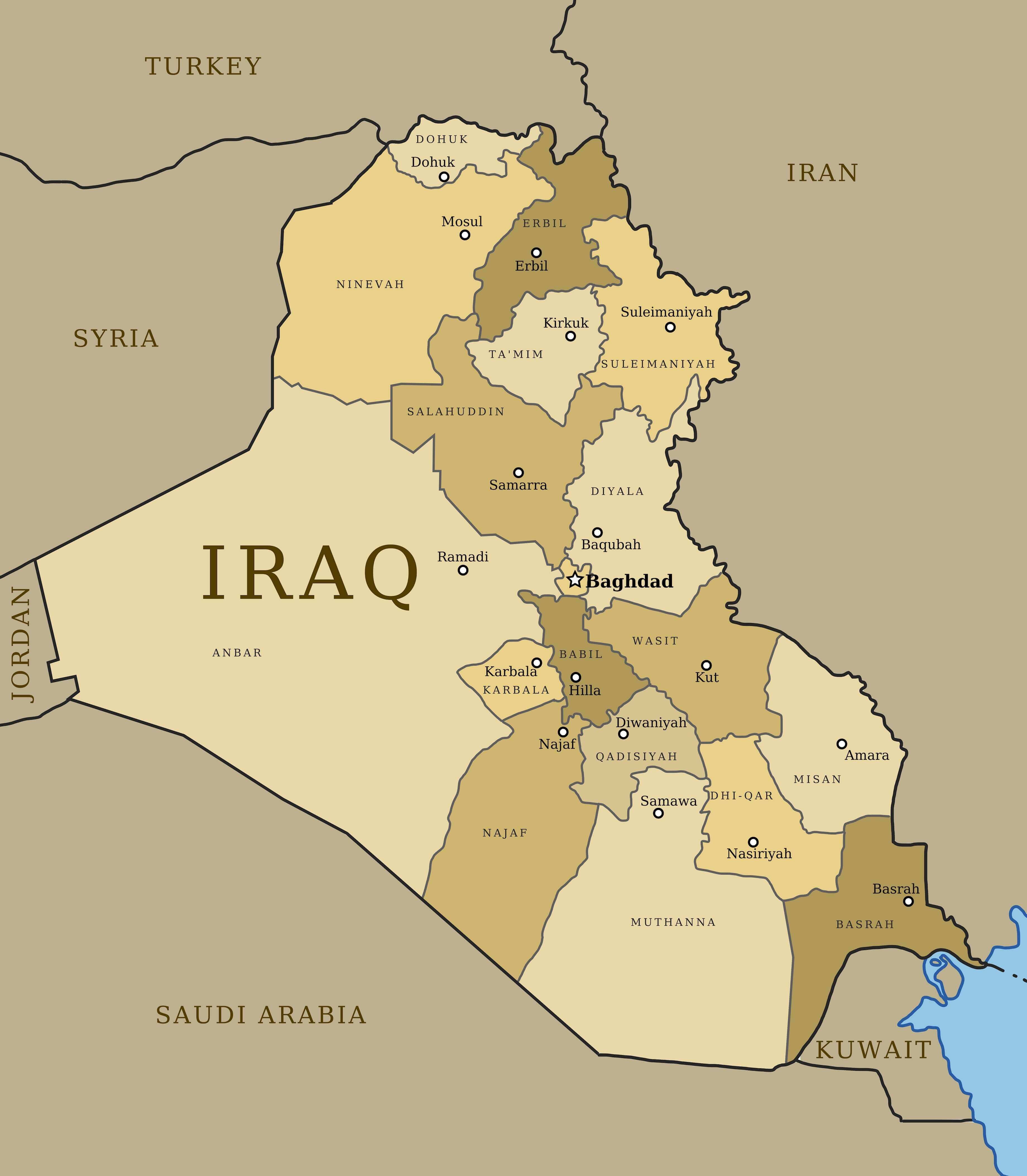 Iraq Provinces Map