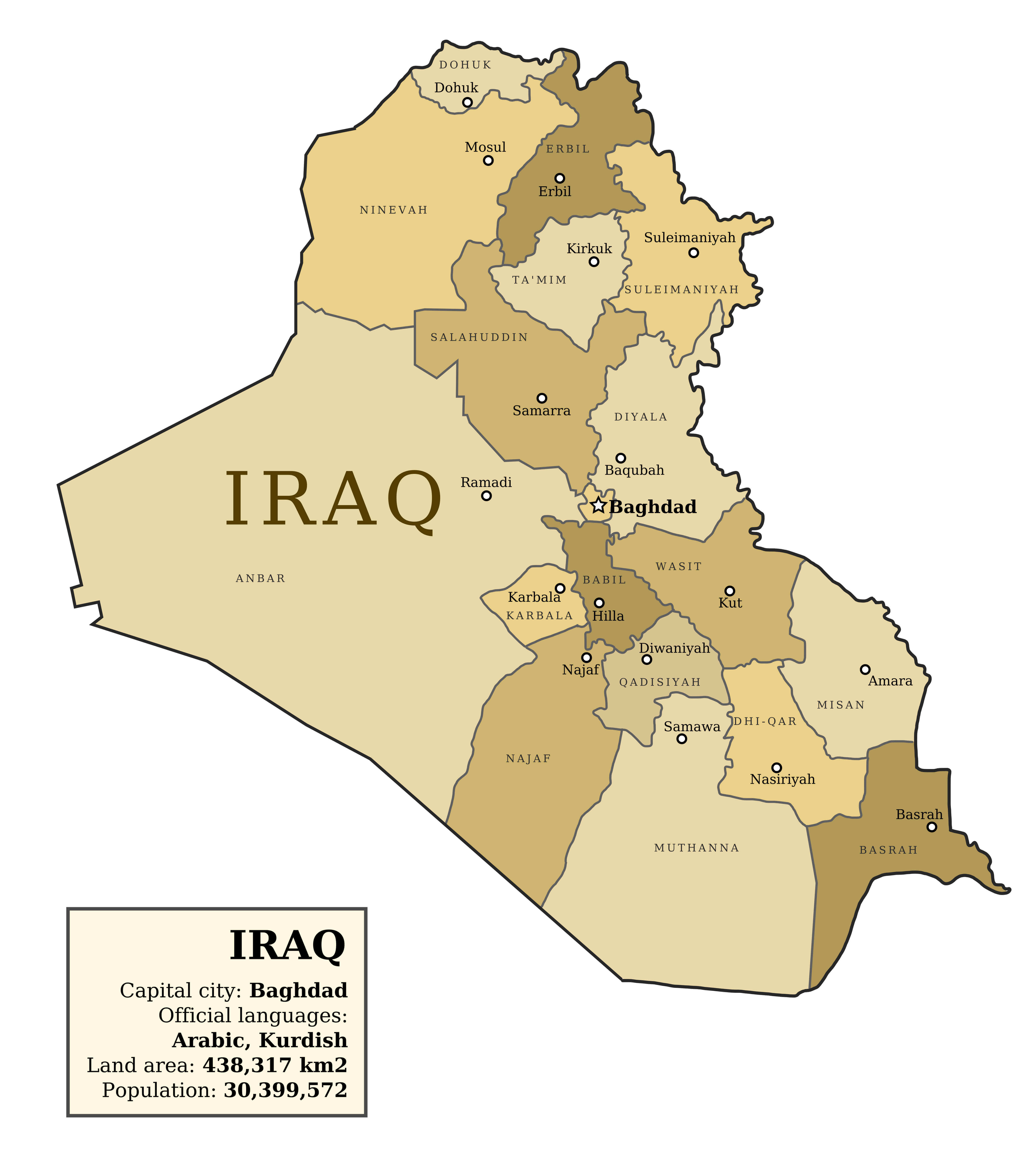 Iraq Regions Map: Administrative Divisions and Population