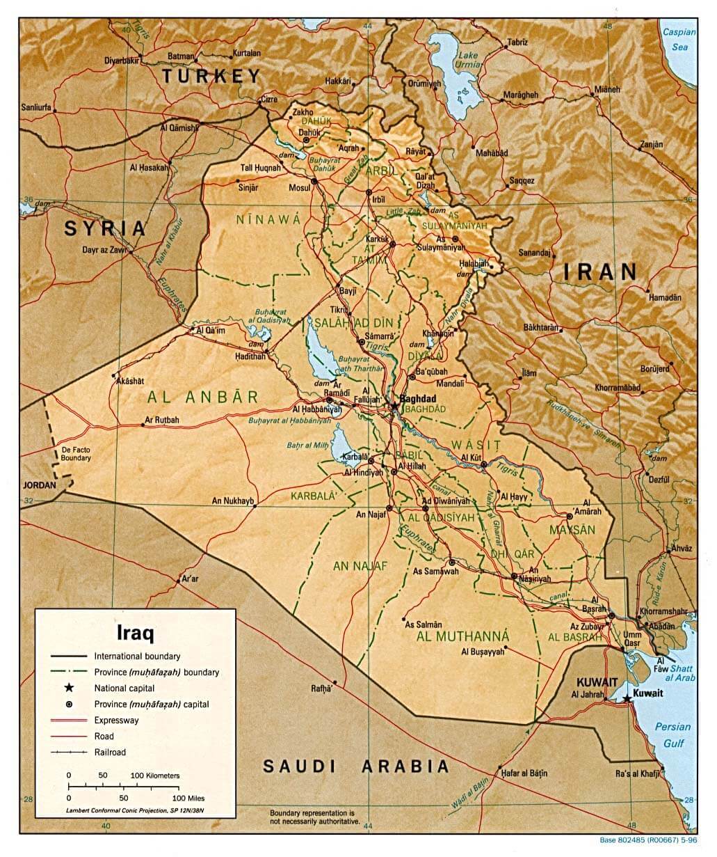 Iraq Relief Map