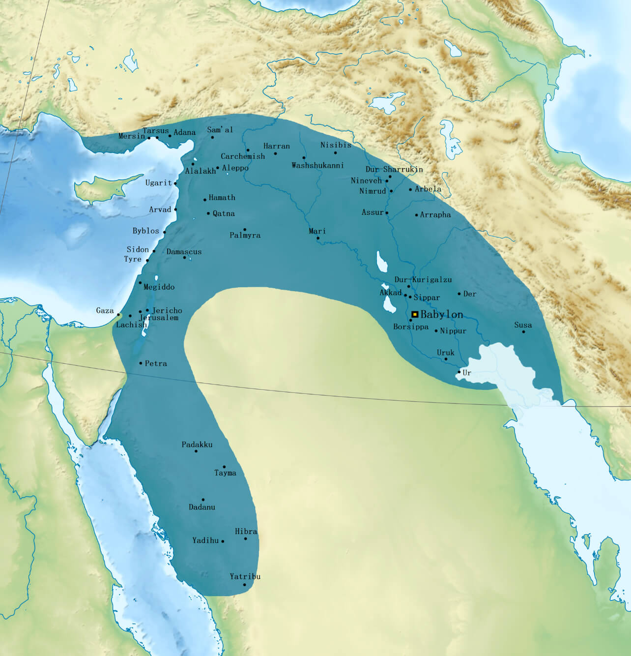 Neo-Babylonian Empire Map (556–539 BC): Ancient Mesopotamia