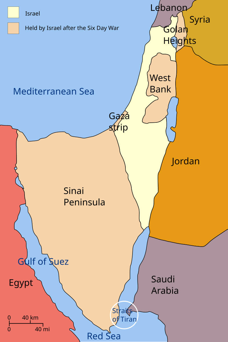 Israel Six Day War Map in 1982