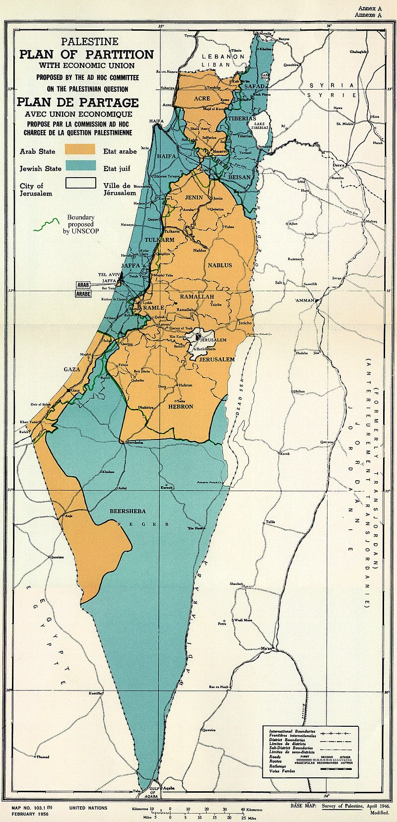 Israel UN Map Palestine Plan