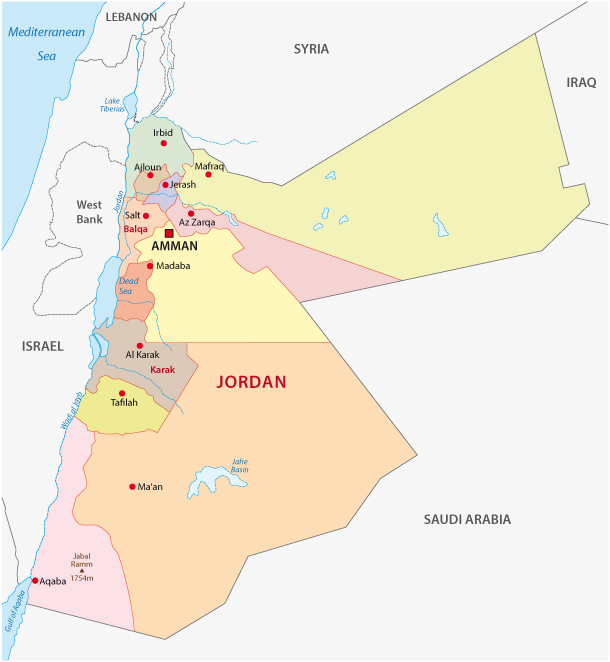 Jordan Administrative Divisions Map