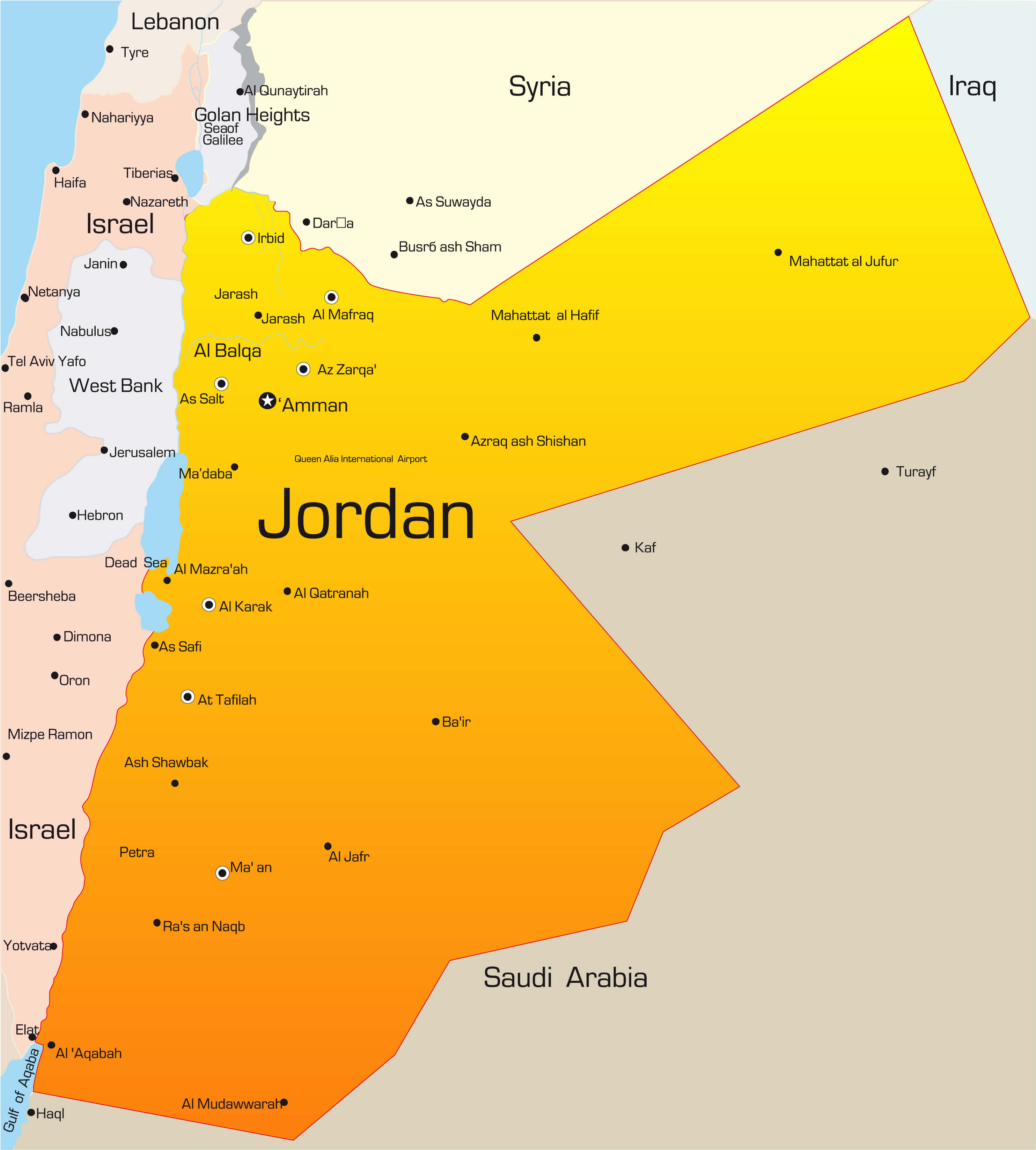 Jordan Cities Map: Explore Major Urban Centers and Landmarks