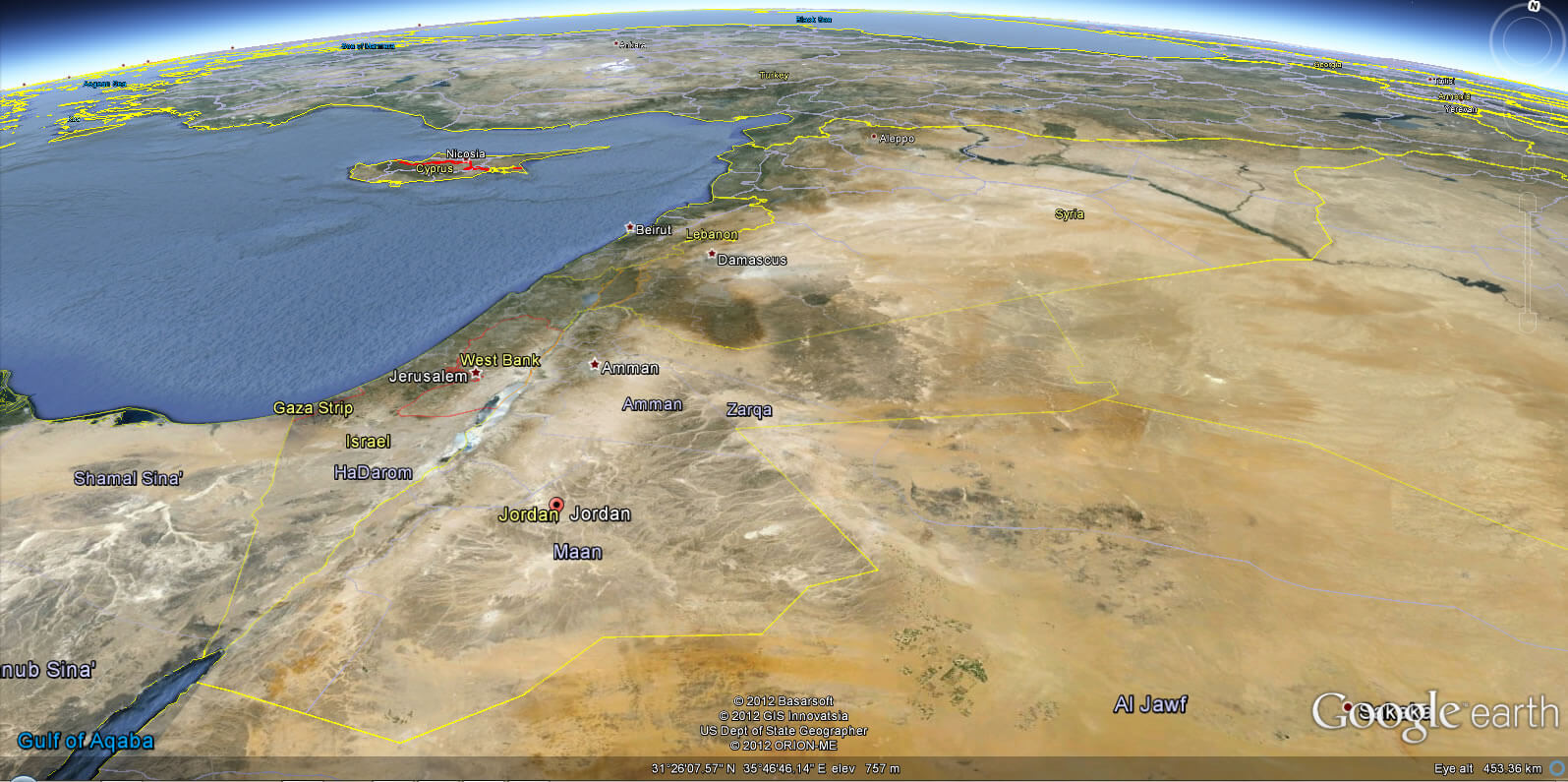 Jordan Earth Map