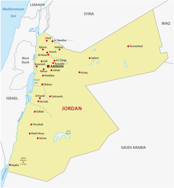 Jordan Map with Cities: Major Urban Centers and Key Locations