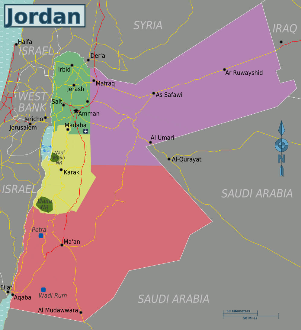 Jordan Regions Map