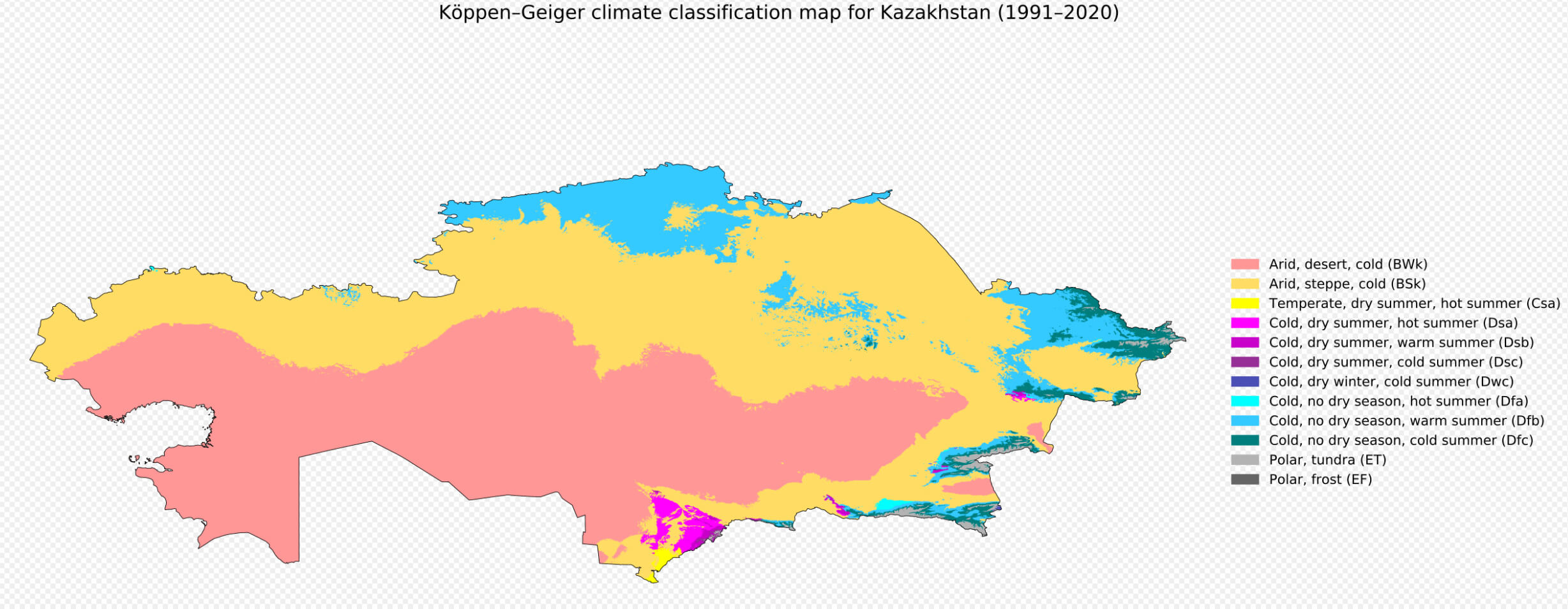 Kazakhstan Climate Map