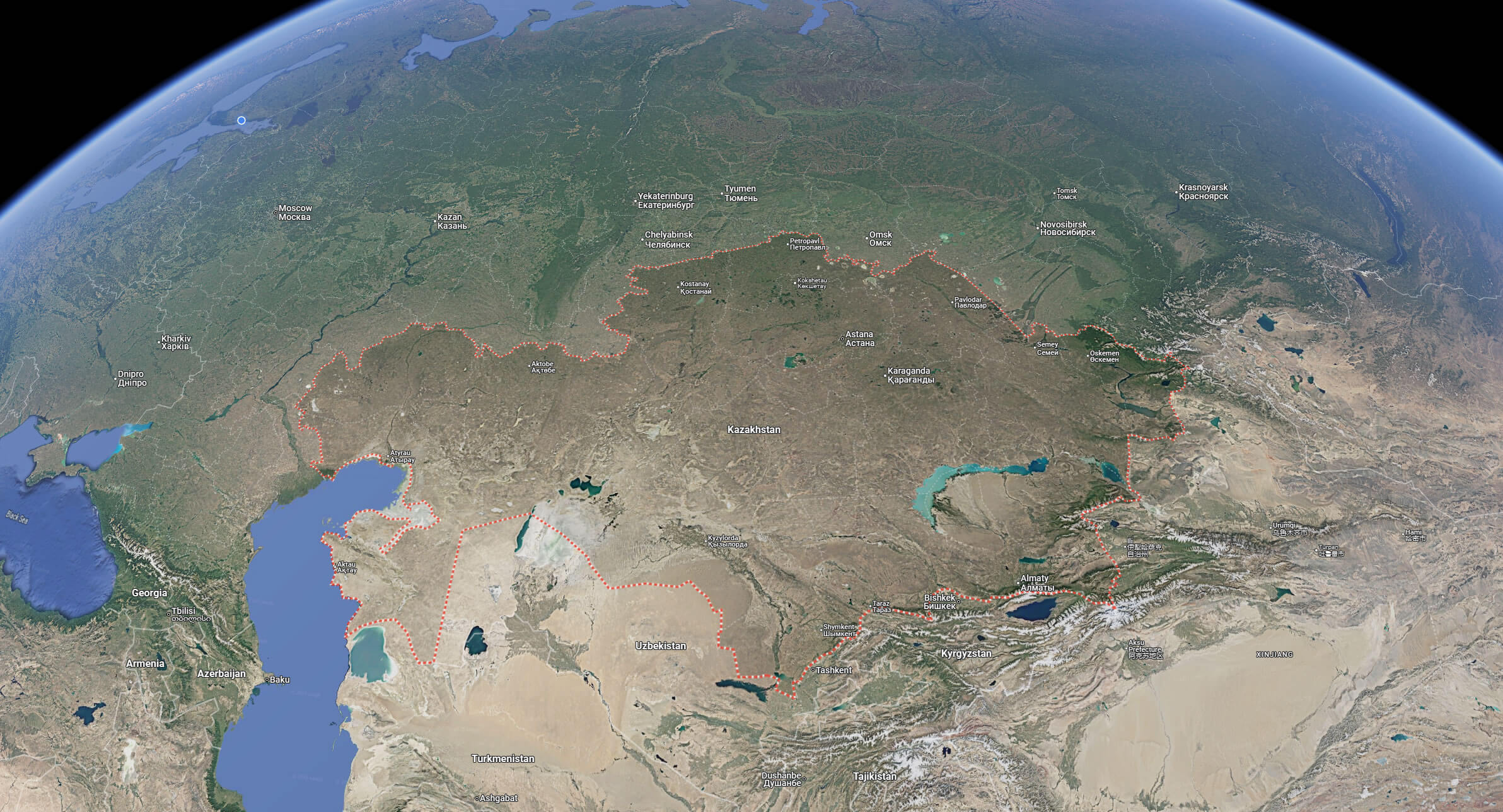 Satellite Map of Kazakhstan