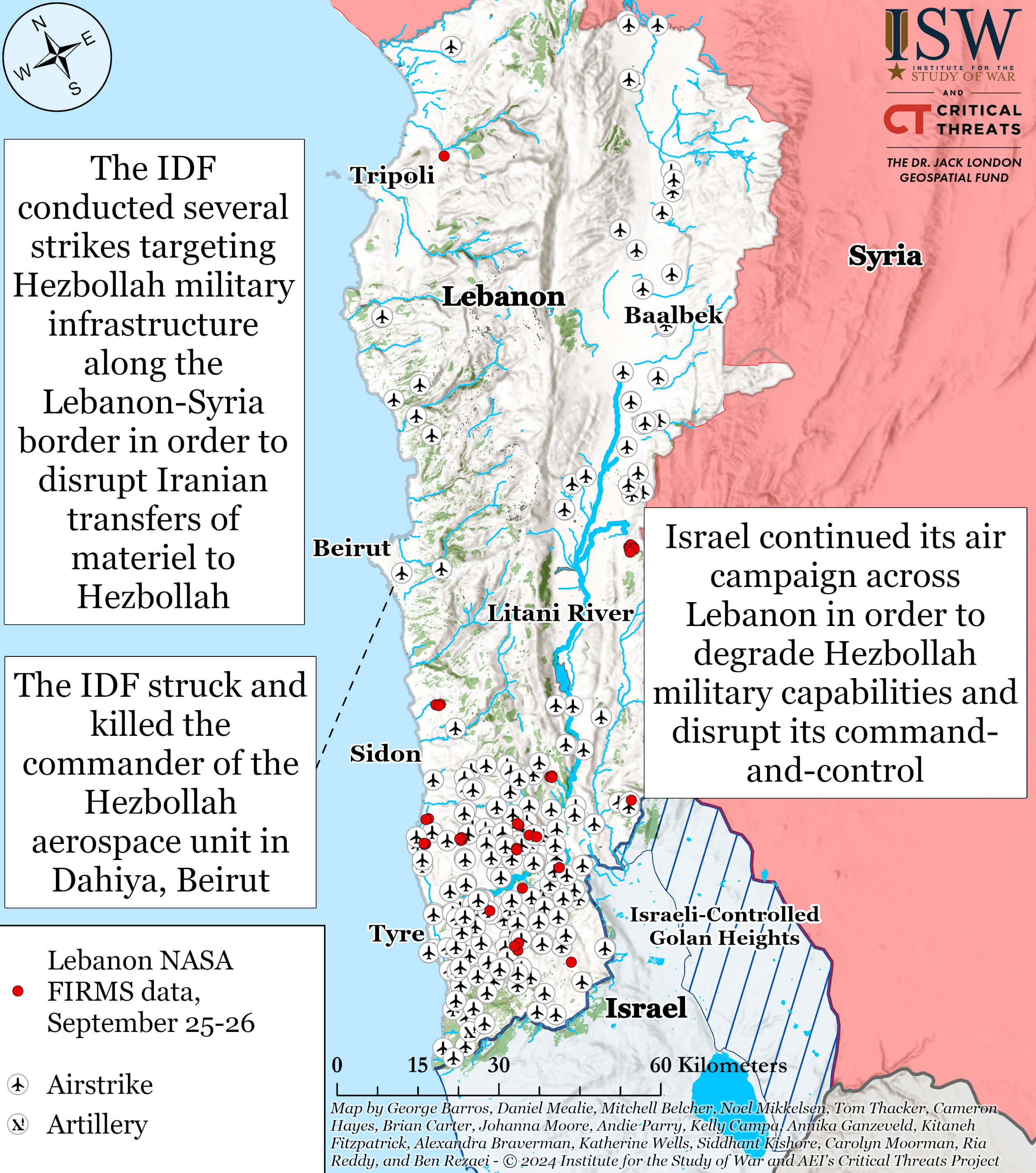 Israel Hezbollah conflict map in Lebanon