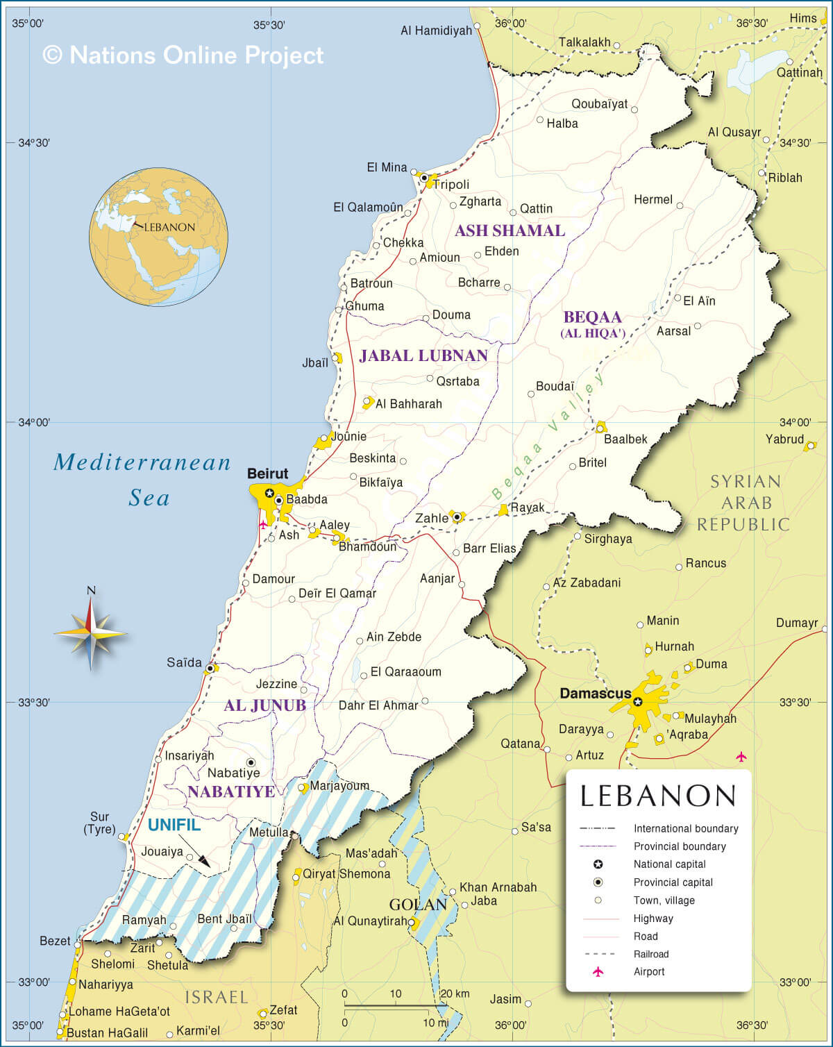 Lebanon Map