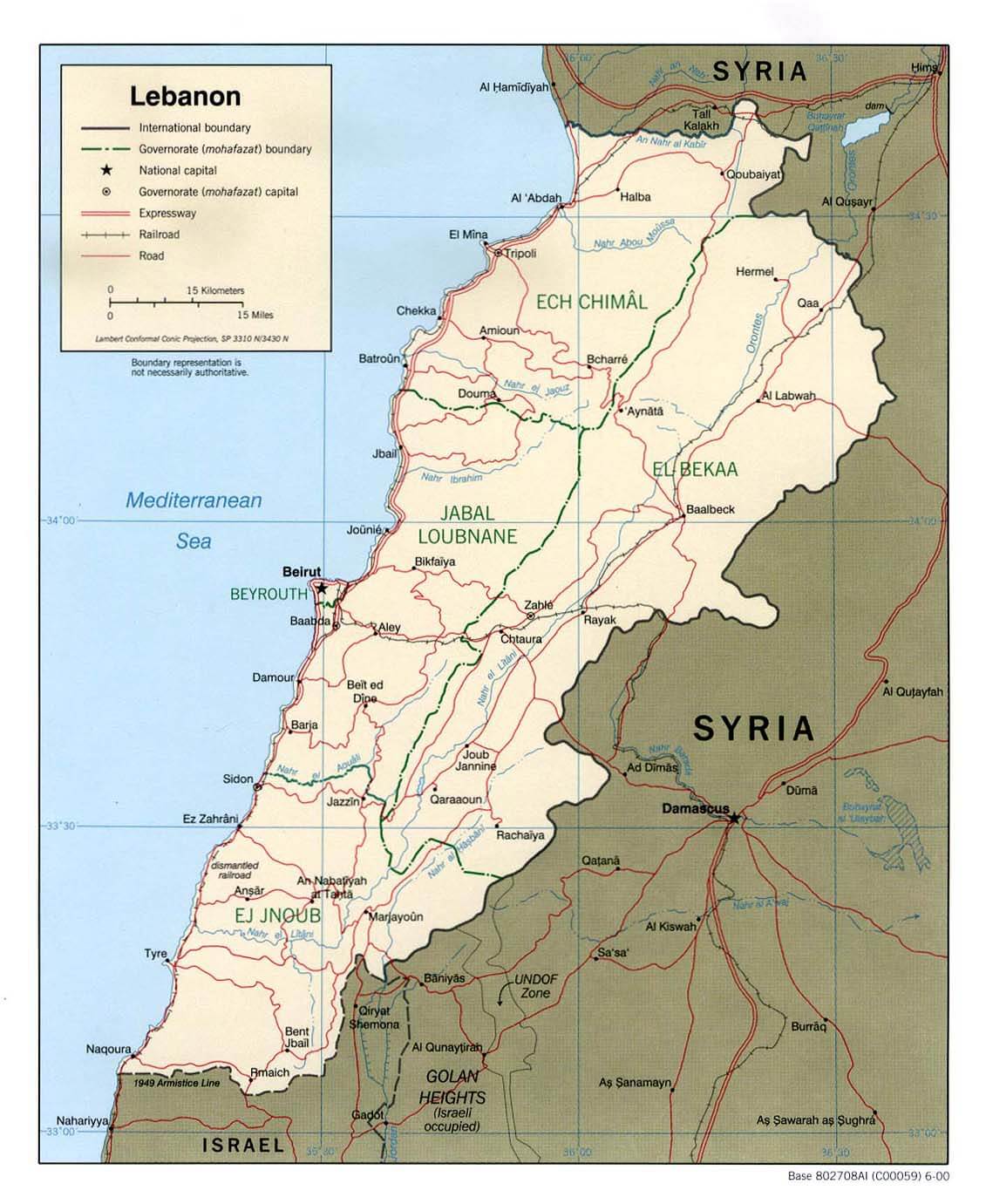 Lebanon Syria Map