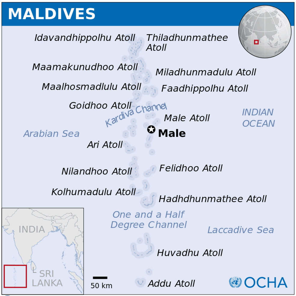 Maldives Location Map