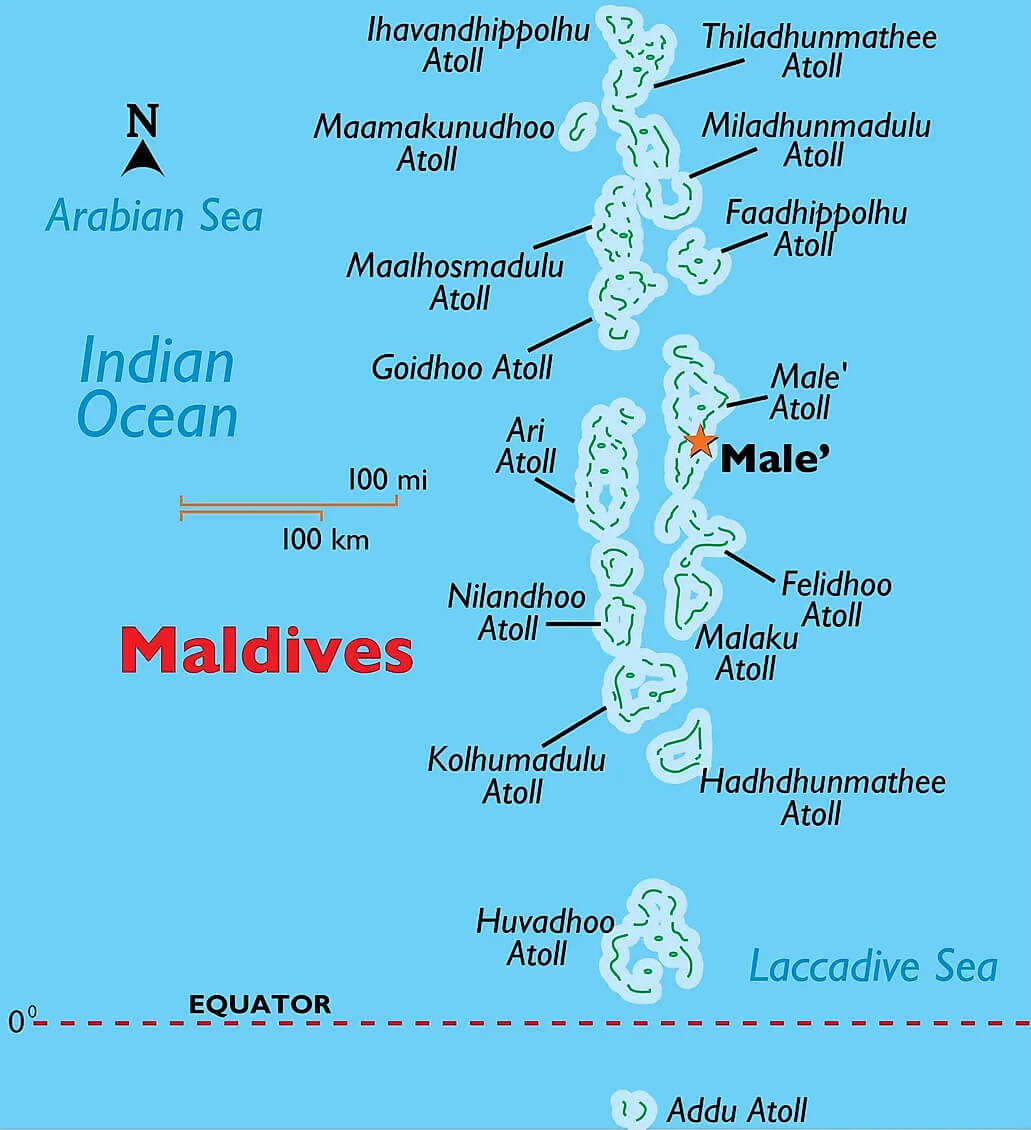 Maldives political map