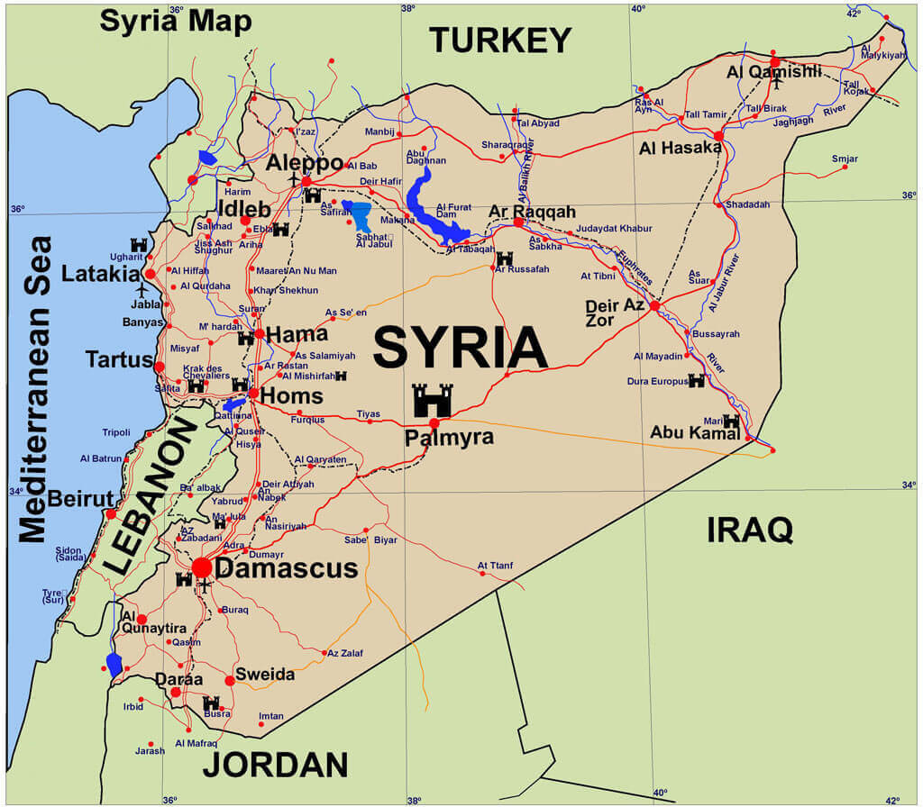 Syria travel map