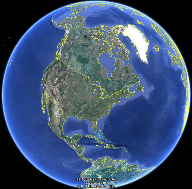 North America Satellite Map - Guide of the World