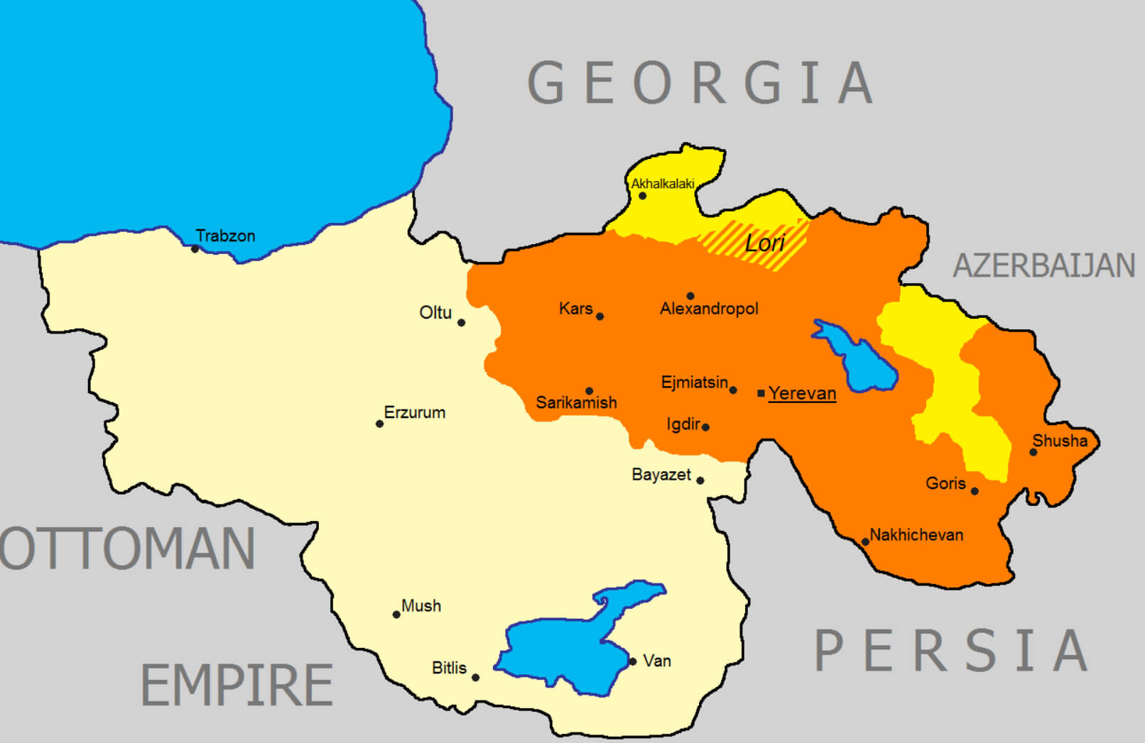 Armenia and Karabakh Map Treaty of Sevres