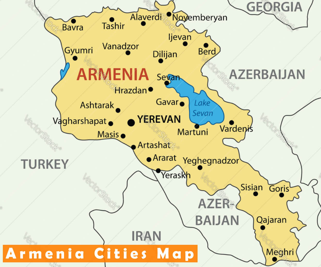 Armenia Cities Map