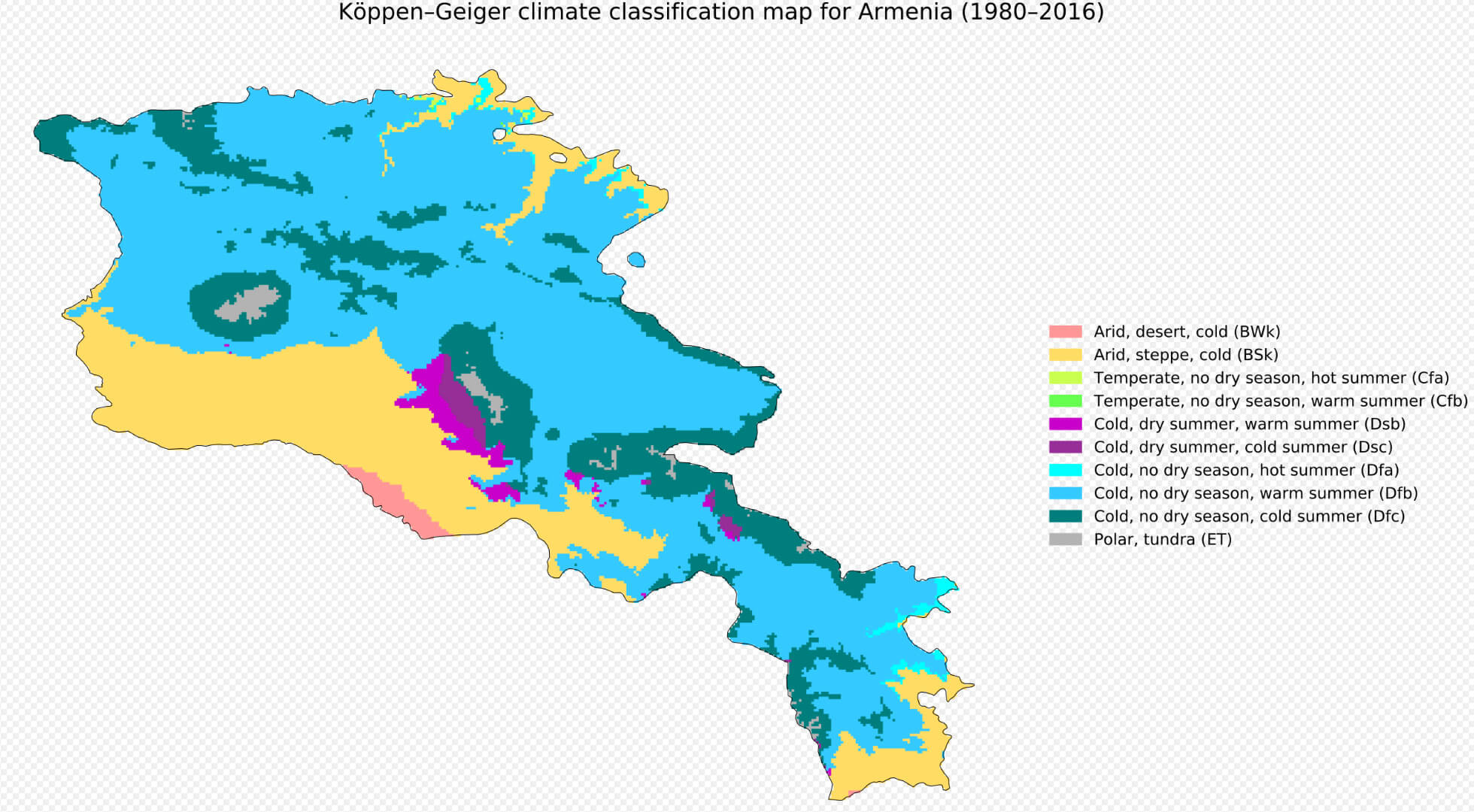 Armenia Climate Map