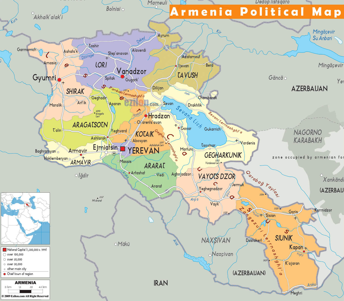 Armenia Political Map