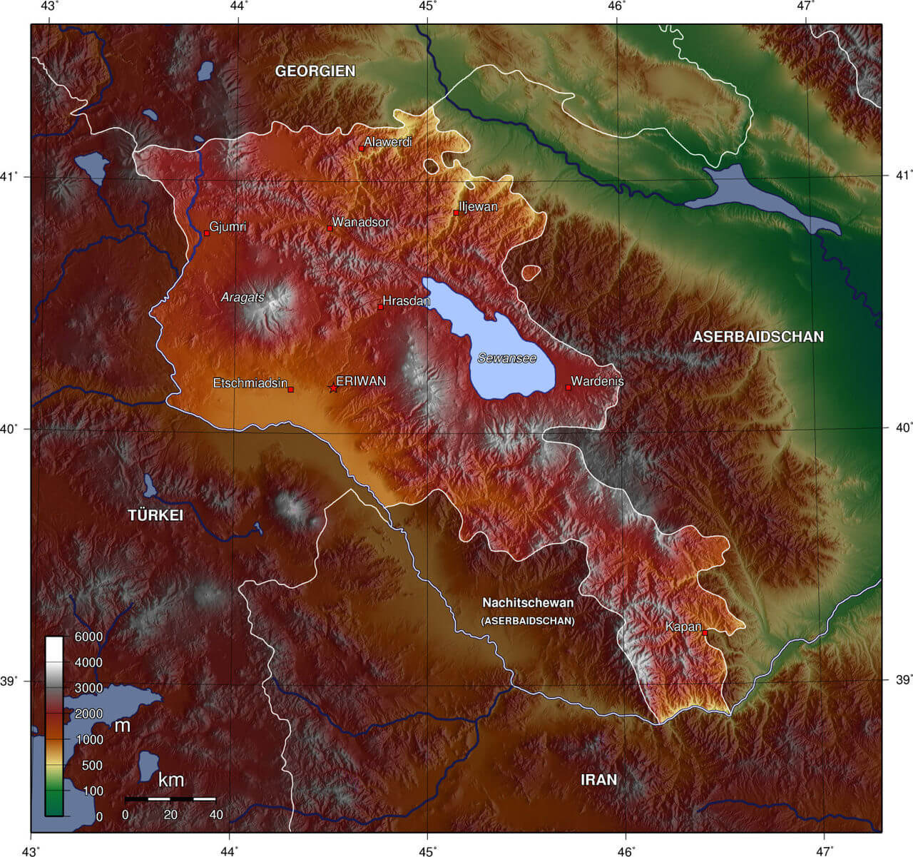 Armenia Topography Map