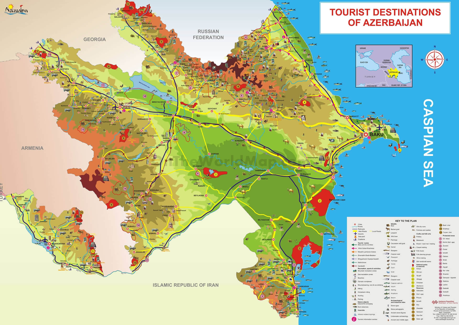 Tourist Map of Azerbaijan